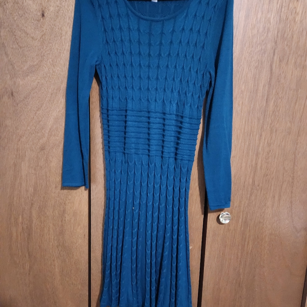 Sweater dress from Dress Barn, size Large, teal color